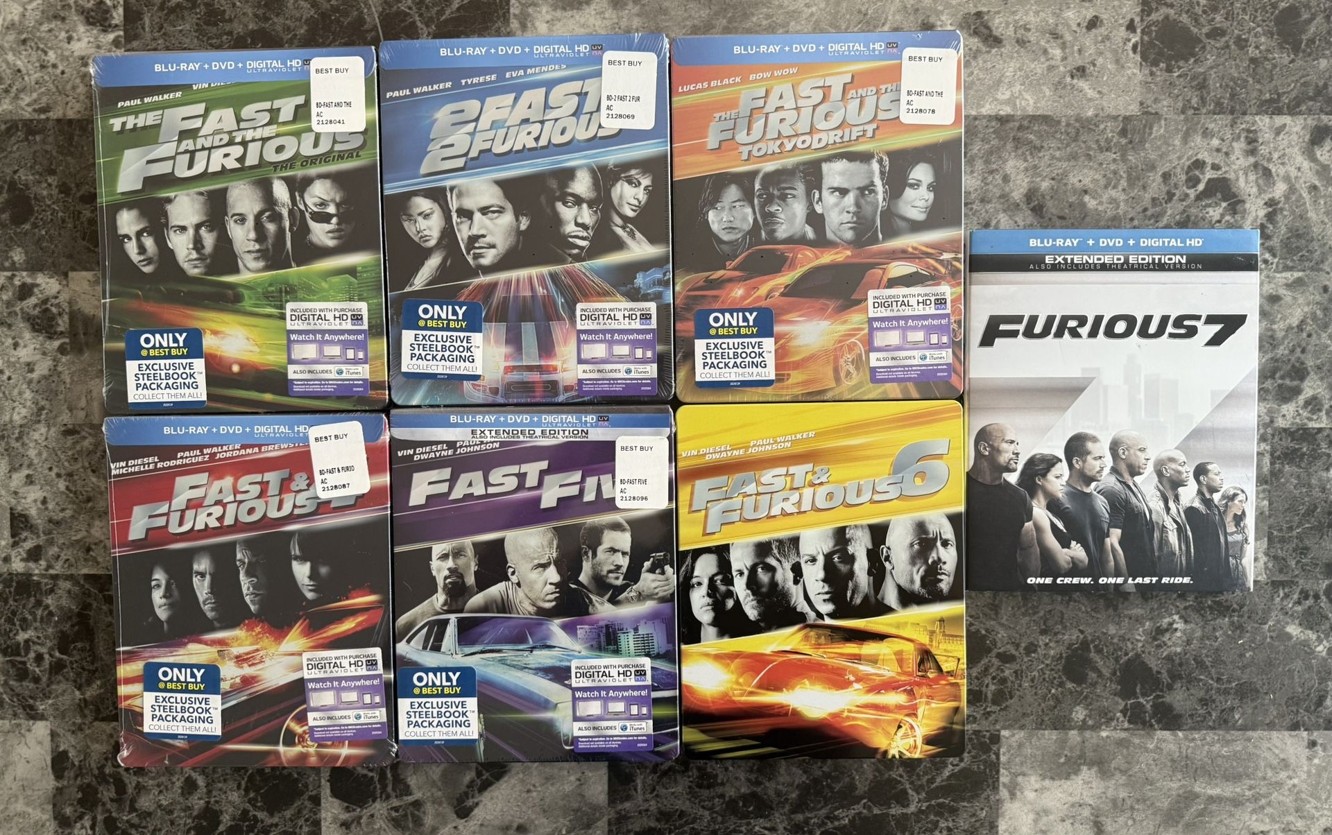 Fast And Furious Exclusive Steelbook Collection 1-7 Sealed VERY RARE