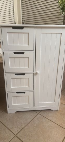 White storage cabinet