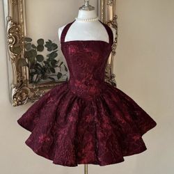 Short Burgundy Corset Dress