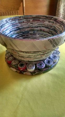 Magazine art handmade planter or decorative bowl