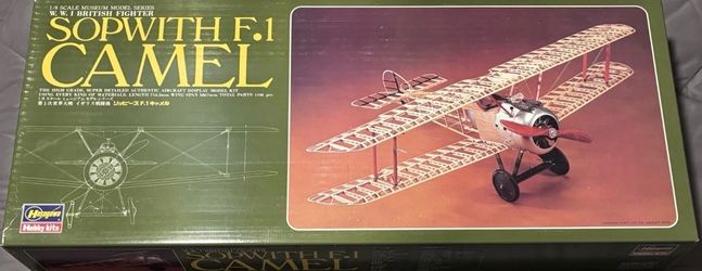 Hasegawa 1/8 Scale Museum Model  Sopwith F.1 Camel Unbuilt Factory Sealed Parts