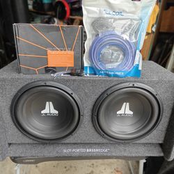 Complete Bass Package JL 12s Ported Box, Amp, Wiring, LOC