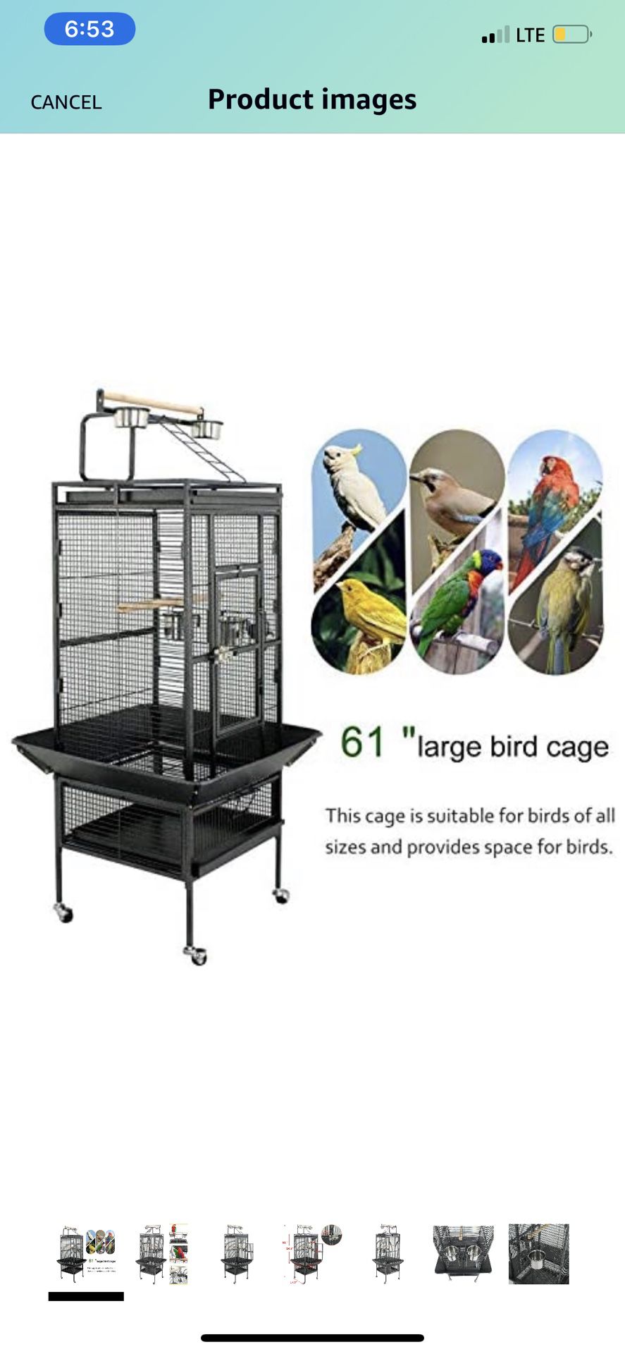 ZENY 61" Pet Bird cage Large Play Top Parrot Cockatiel Cockatoo Parakeet Finch Pet Supply