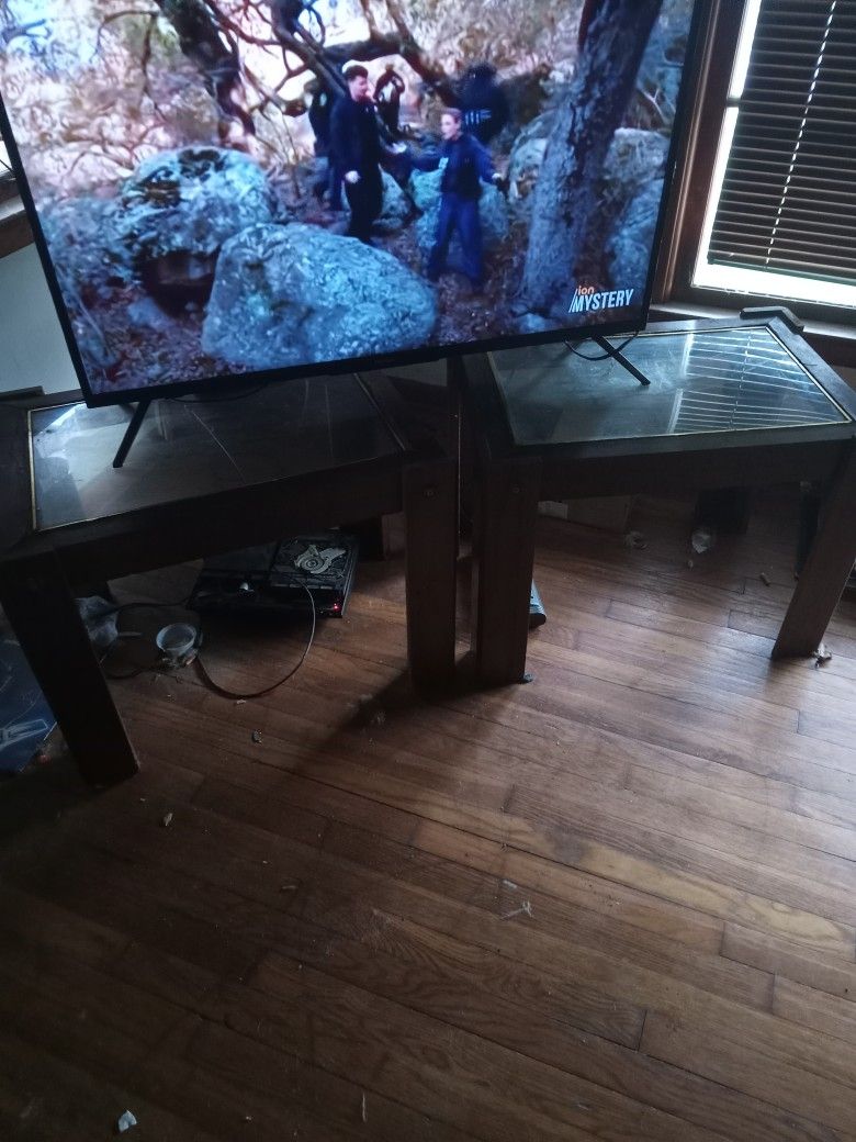 Matching Glass Top End Tables