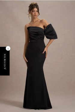 Black Gown - Mermaid One Sleeve Maxi Dress Elegant