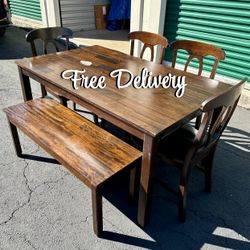 Dining Set Table 4 Chairs and Bench See all photos and details