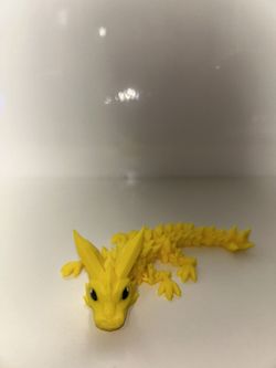 3D Printed Baby Crystal Dragon (yellow)