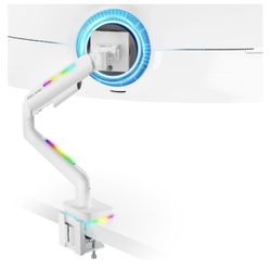 Monitor Desk Mount with RGB for 49" Samsung Odyssey G9 and LG Heavy Duty Monitor, Ultrawide Monitor Mount Support up to 44lbs, Adjustable Gas Spring C