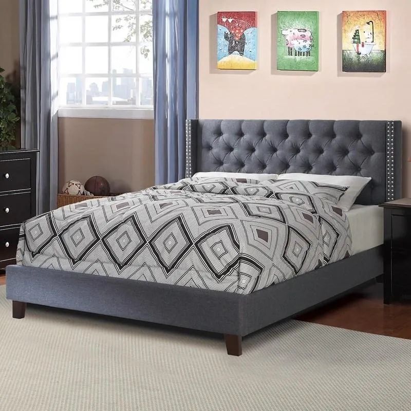 Malibu Collection Full size platform bed Grey available in 2 sizes Now 298.00 Free Delivery 🚚