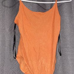 Women Orange Forever 21 Bodysuit