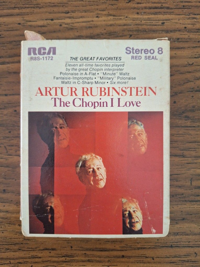 Stereo 8 Track The Great Favorites of Arthur Rubinstein THE CHOPIN I LOVE