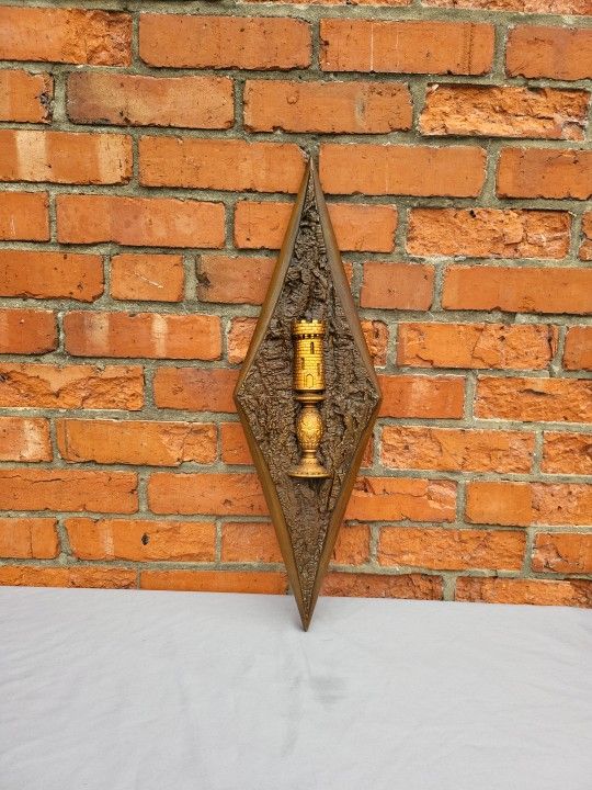Burwood Vintage Diamond 'Rook' Chesspiece MCM Wall Hanging Made In The USA