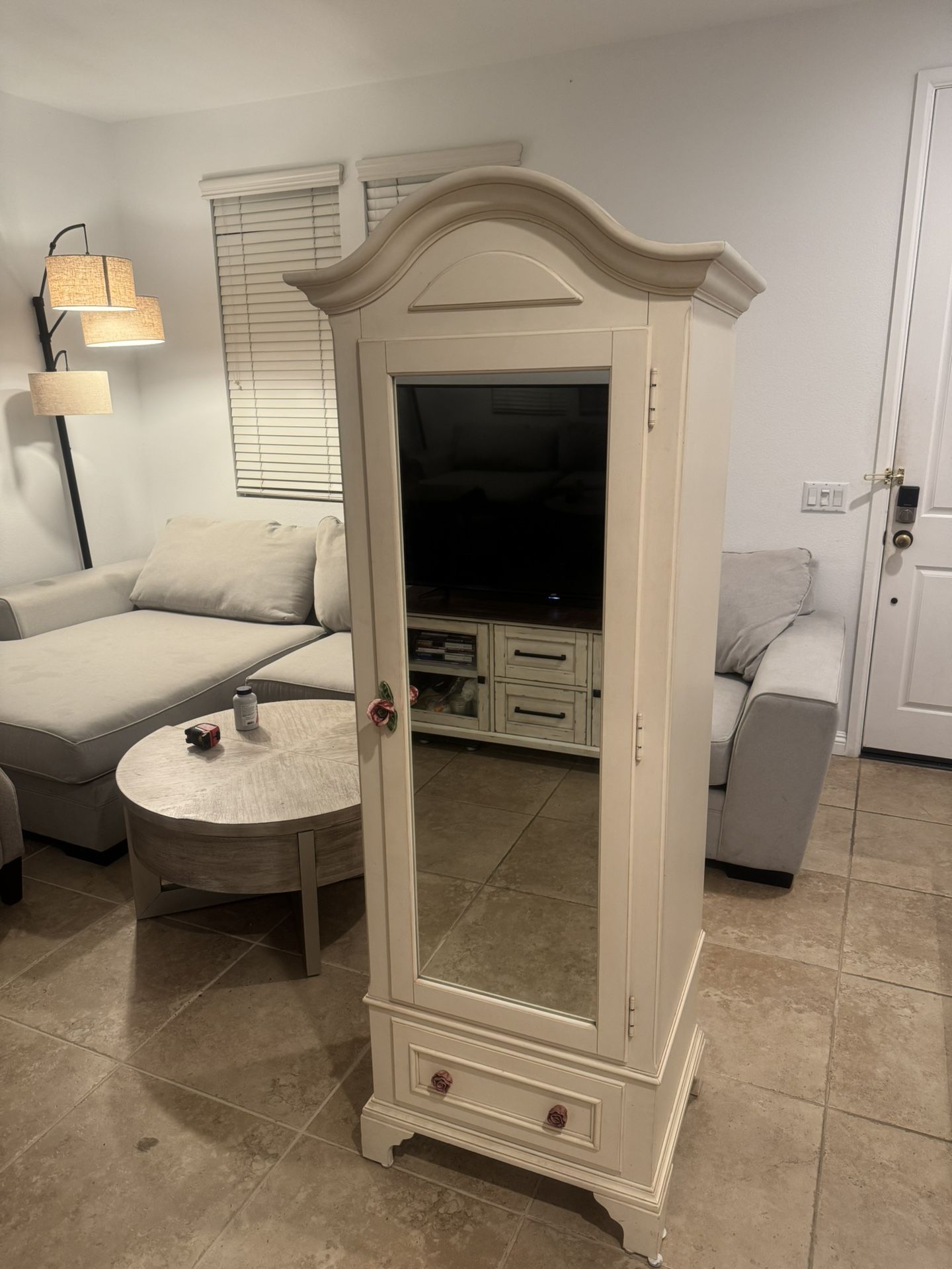 Solid Wood Cabinet With Mirror 
