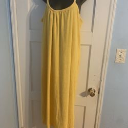 Vintage Yellow Terry Cloth Tank Dress Cover Up