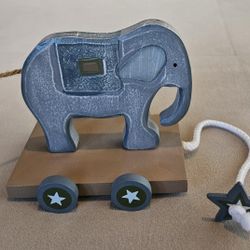 Vintage Wooden Elephant Pull Toy
