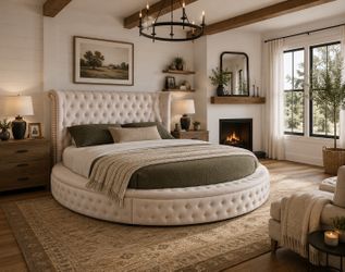 -ROUND VELVET BED ONLY $999-