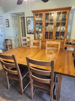 French rustic dinning table and hutch