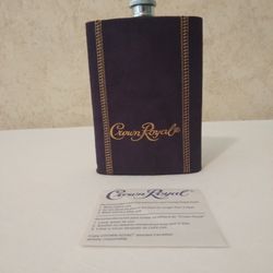 8 oz. Stainless Steel Crown Royal Flask w/Sleeve(NEVER USED)