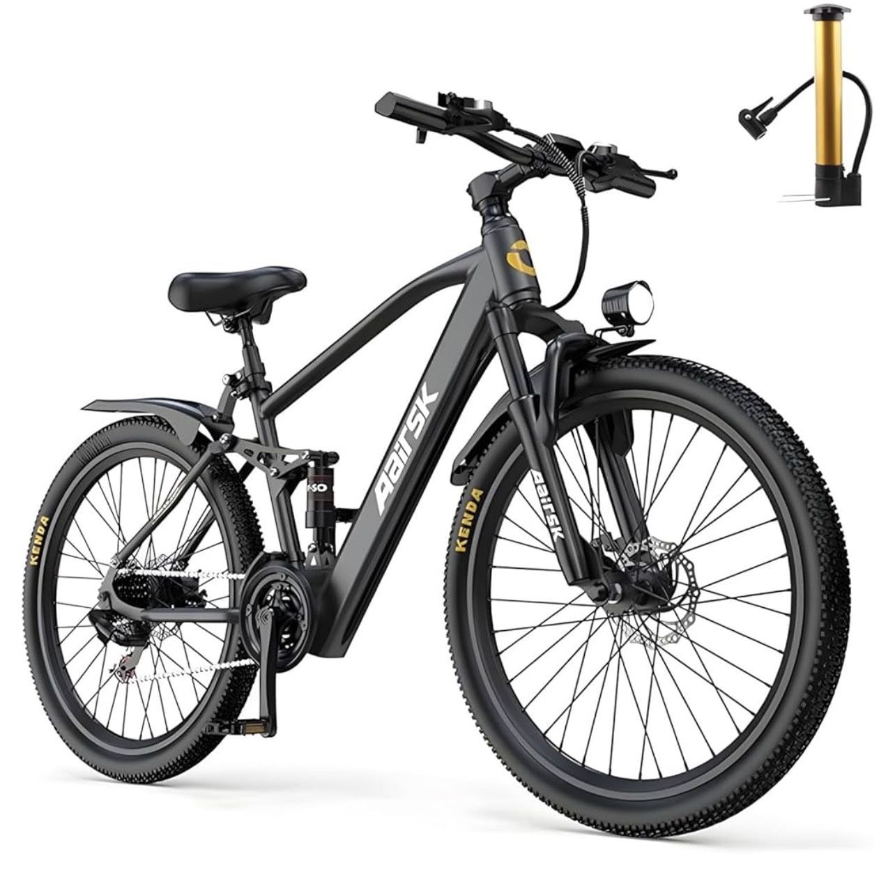 Aairsk Electric Mountain Bike – Adults, 21-Speed, Full Suspension 🚴‍♂️