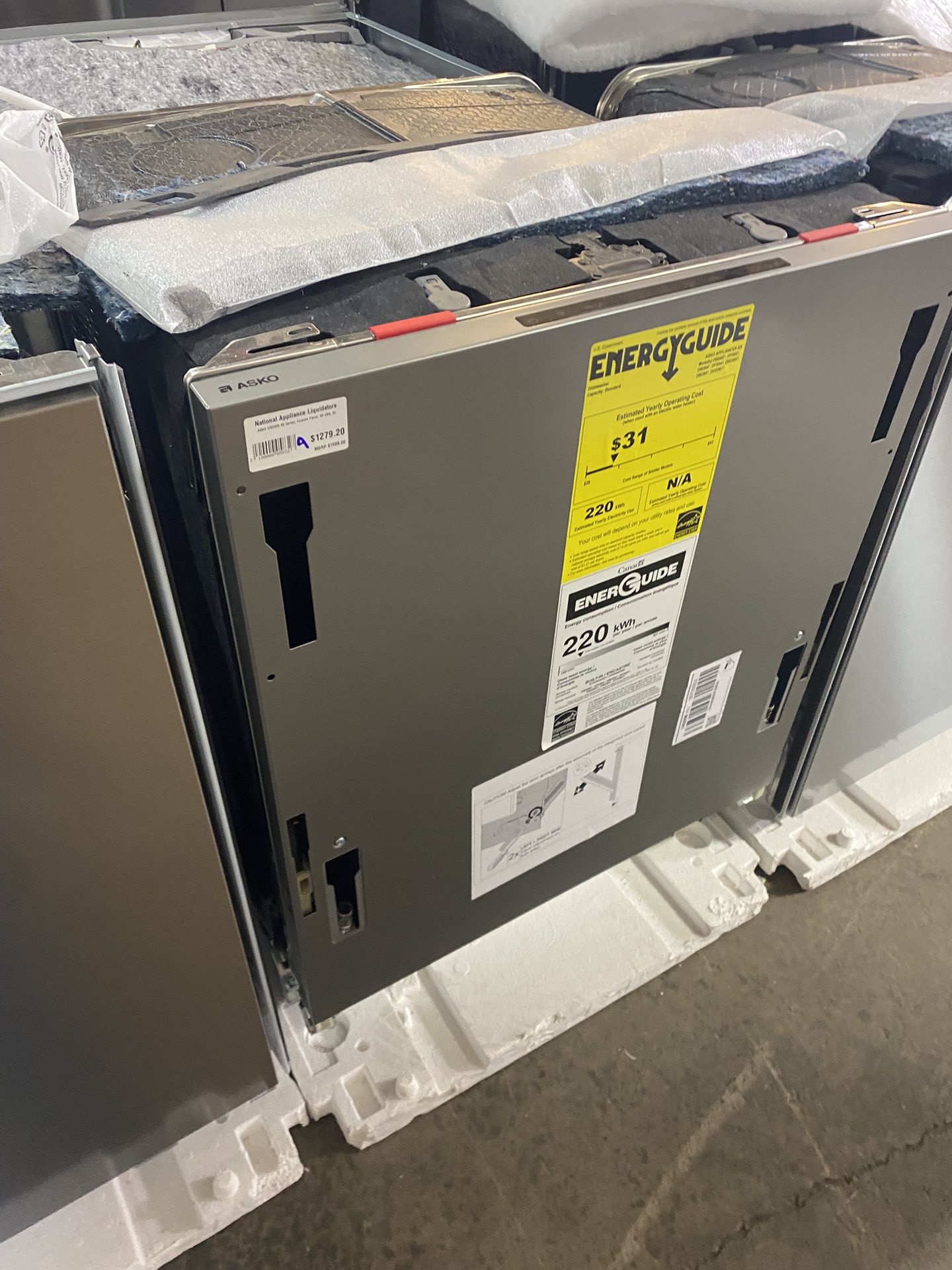 Asko 50 Series DSD565 24 Inch Fully-Integrated Panel Ready Built-In Smart Dishwasher with 16 Place Settings