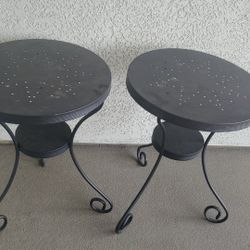 Black Metal Side table - 2 Tables 