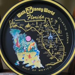 Vintage Walt Disney World Florida Tin Serving Tray