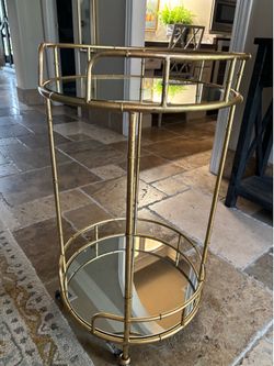 Bar cart on casters