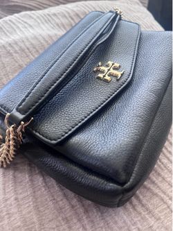 Tory Burch Black & Gold Leather Purse