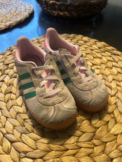 Adidas Toddler Suede Sneakers Green Stripes