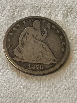 1876- CC Liberty Seated Silver Half Dollar 