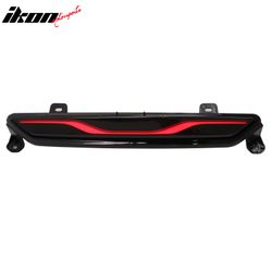 Fits 2024-2026 Ford Mustang GT-C Style LED ABS Rear Bumper Brake Light Smoked Len Red