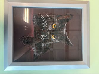 Framed Black Cat Diamond Painting Art