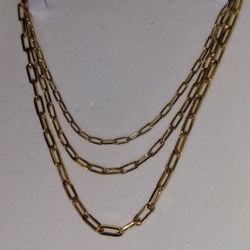 3 Sizes To Choose From .New Gold Plated Chain 925 Silver