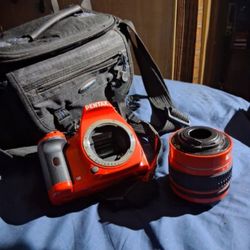 Pentax With Bag And Lens 
