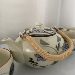 Tea Pot Kettle For Brewing With Cups 