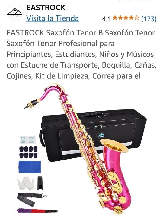 VENDO ESPECTACULAR SAXOFÓN TENOR, MARCA EASTROCK...COMO NUEVO!