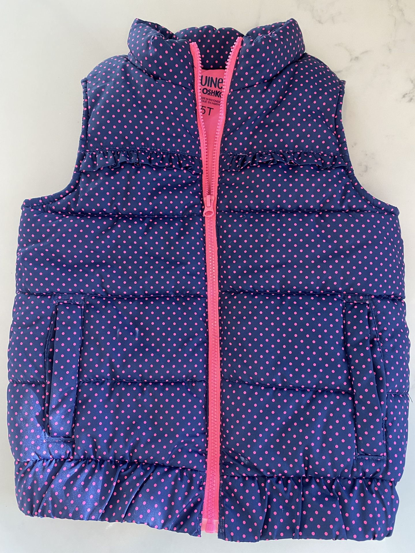Toddler Girls Polkadot Puffer Vest