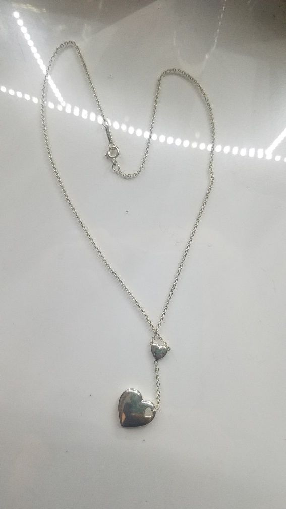 Tiffany&co Sterling silver dangle heart necklace