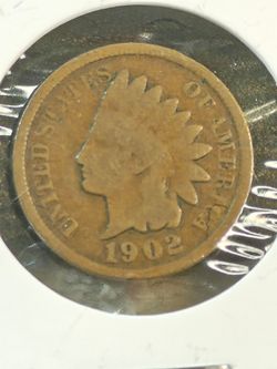 #647 Indian 1902 one cent USA coin