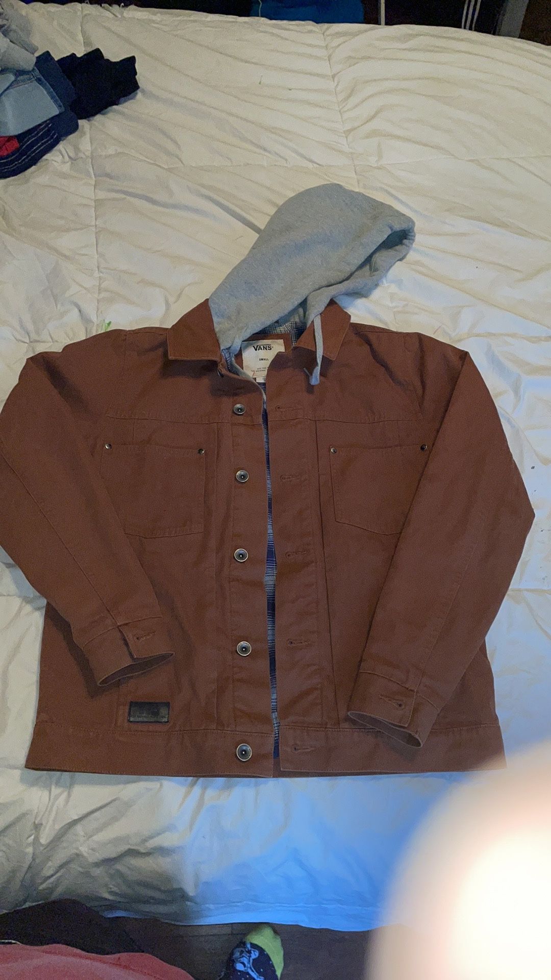 VANS CALPINE JACKET HOODIE BROWN Small
