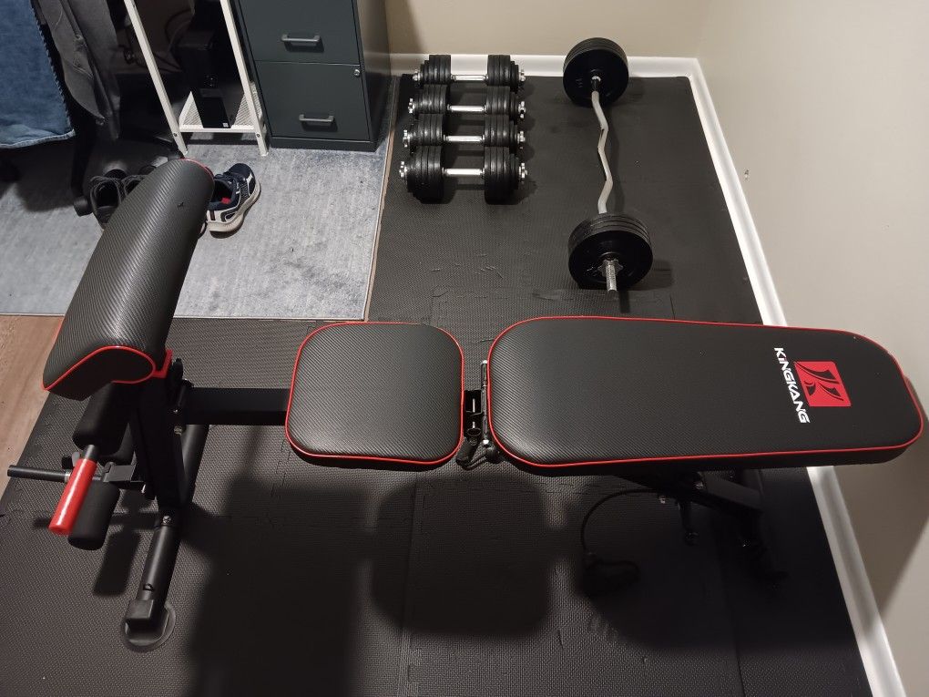 Adjustable Weights With Adjustable Bench