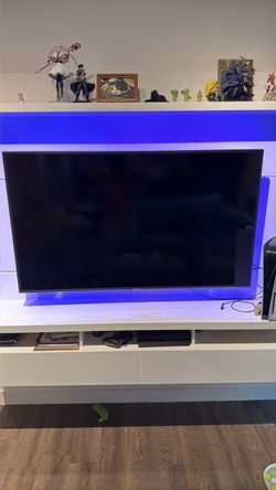White Modern Floating TV Entertainment Center
