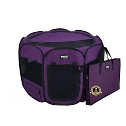 WINiPET 2-Door Soft-Sided Dog & Cat Playpen, Purple, 30” x 30” x 17”