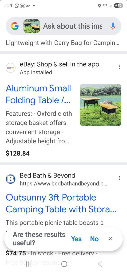 Outsunny Portable Camping Table