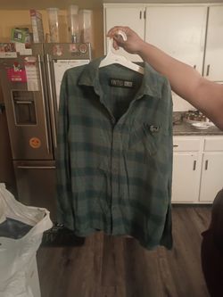 Fintech Plaid Flannel Button-Up Shirt XL