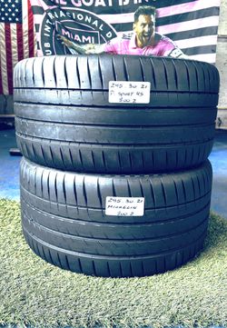 🇺🇸 2 USED TIRES 295/30ZR21 MICHELIN PILOT SPORT 4S MAX PERFORMANCE SUMMER PNCS FOAM TECHNOLOGY NOISE REDUCTION USED TIRES 295 30 21