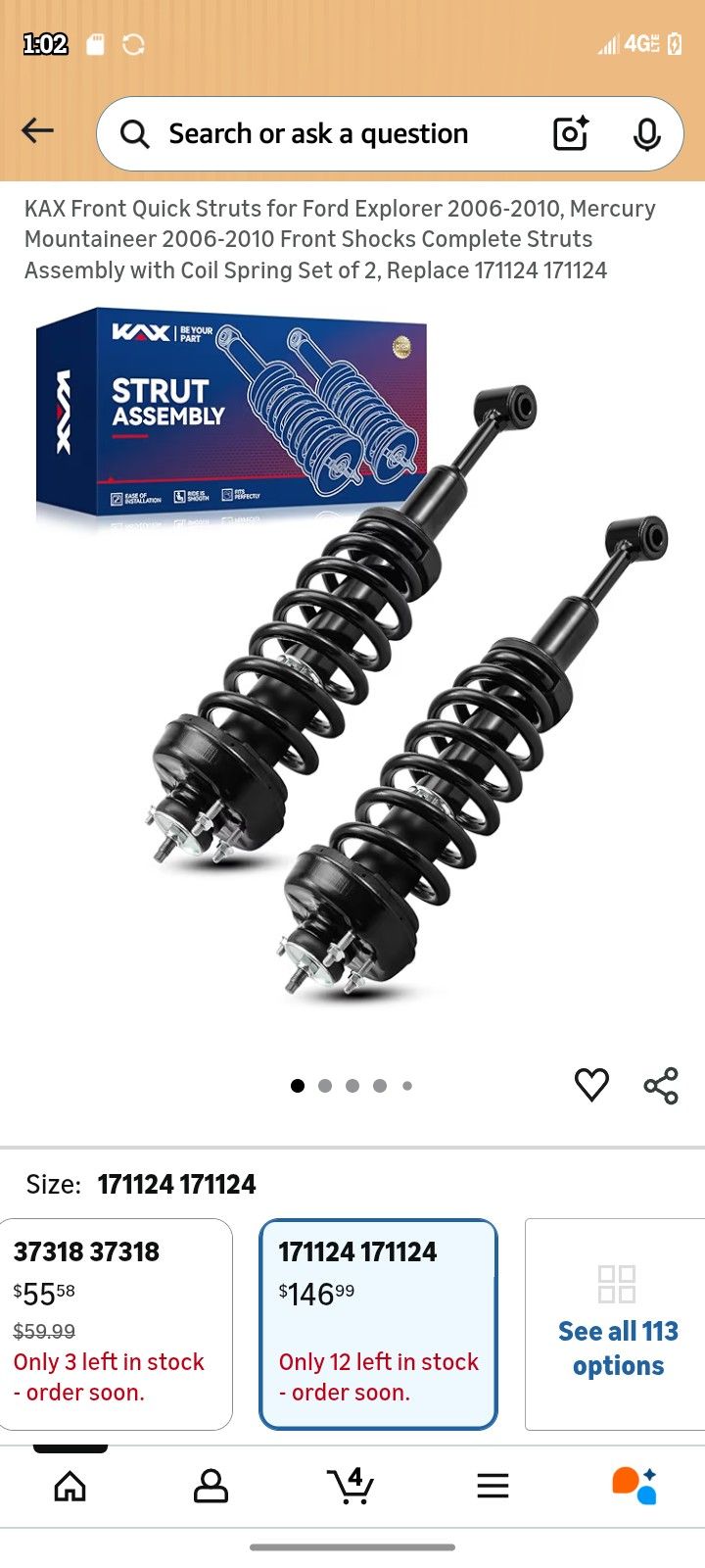 171124 Front Suspension Shock Absorber Strut