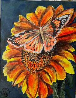 Painting acrylic Sunflower