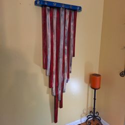 Patriotic Waving 3D Wood Flag