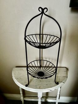 Black Wrought Iron Metal Wrought Iron Basket - New